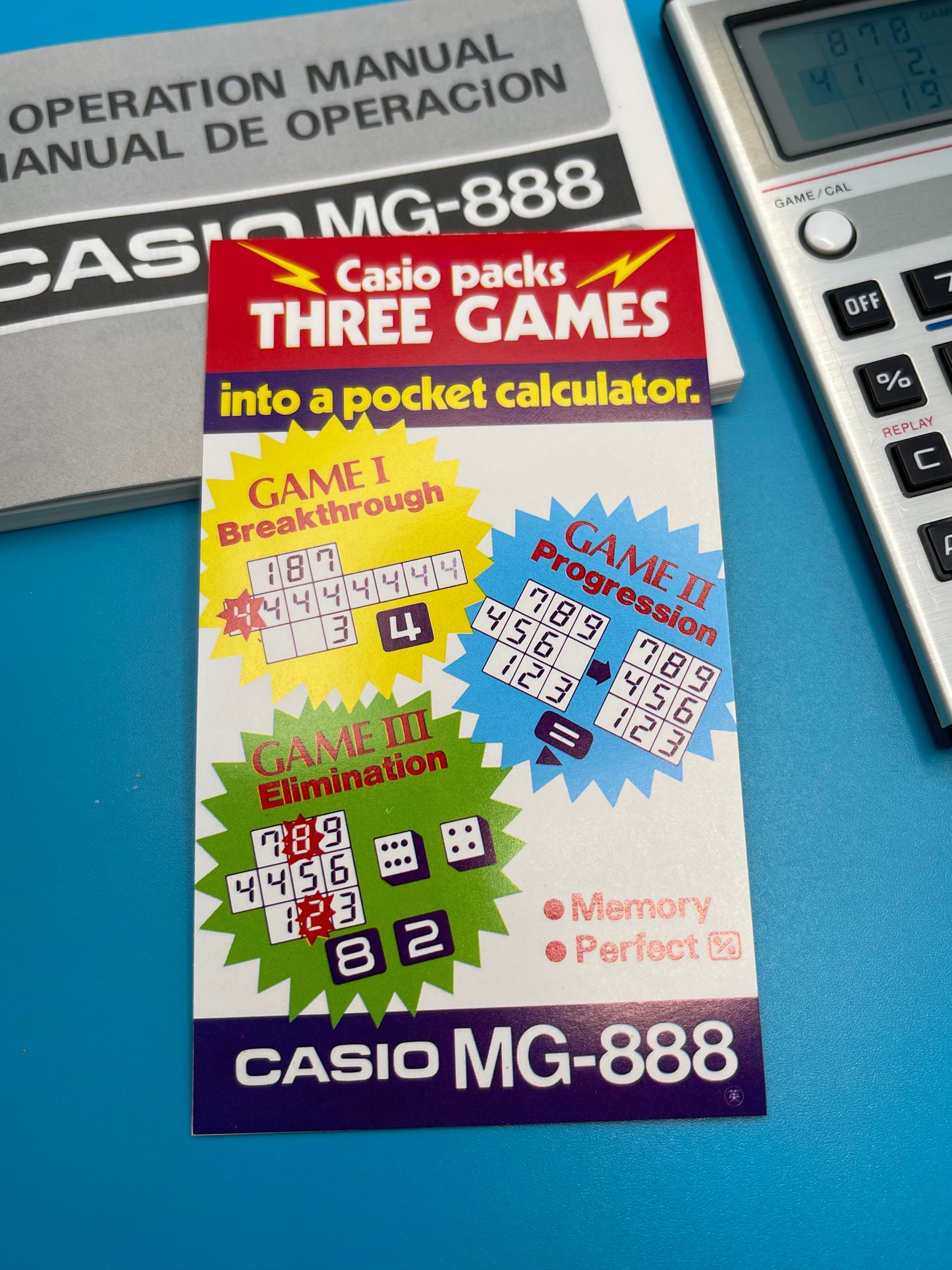 1982 rare Casio 3 Game and calculator NEW OLD STOCK